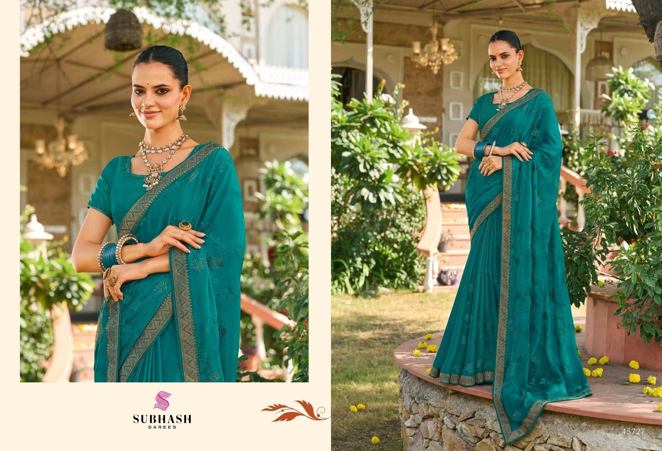 Maika: Chiffon Embroidered Sarees with Dupian Silk Blouse