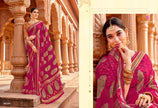 Vintage-27 : Chiffon Brasso Heritage Butti Print Sarees with Printed Tusser Silk Blouse