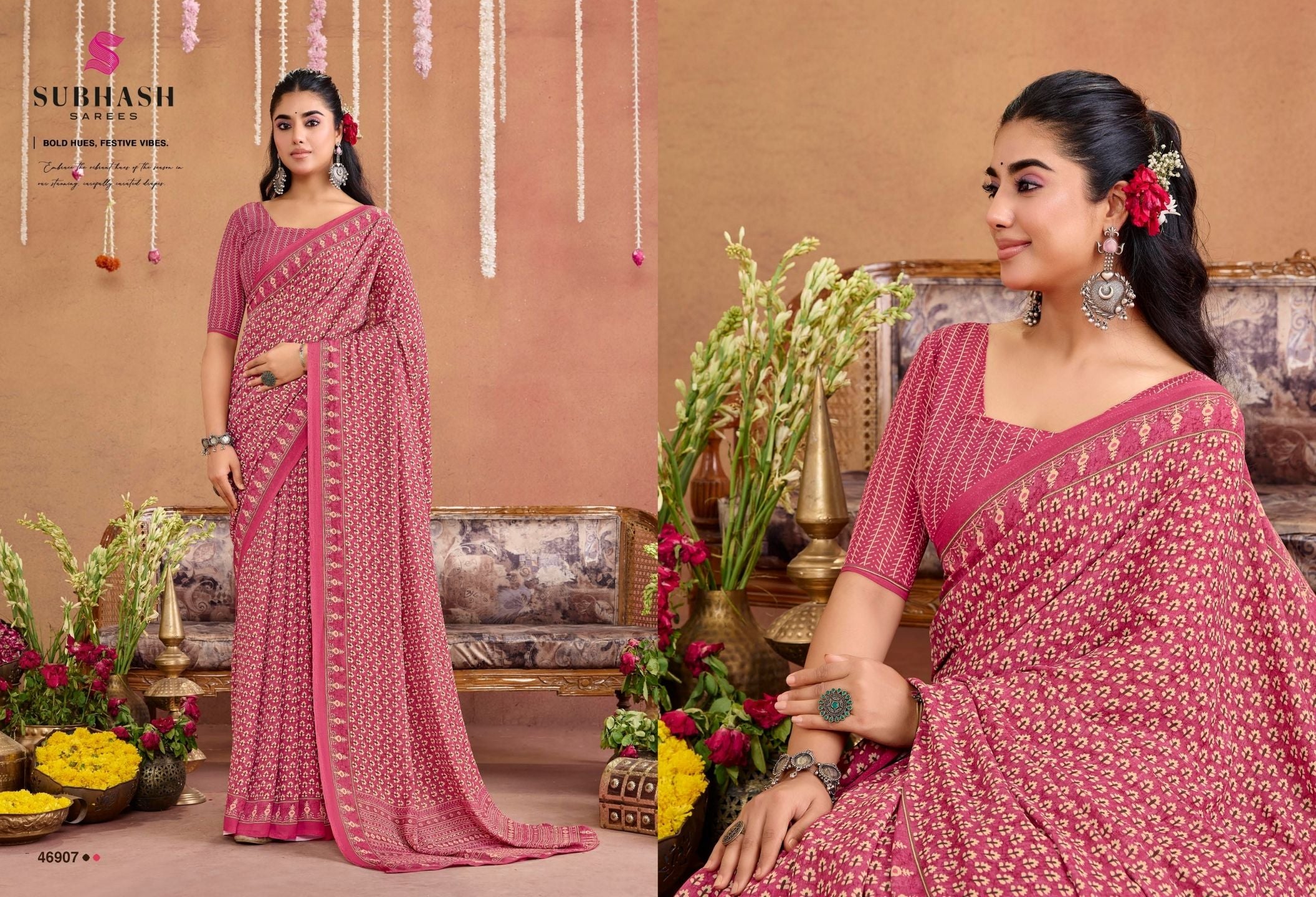 Suhani-16 : Georgette Printed Saree with Georgette Printed Blouse