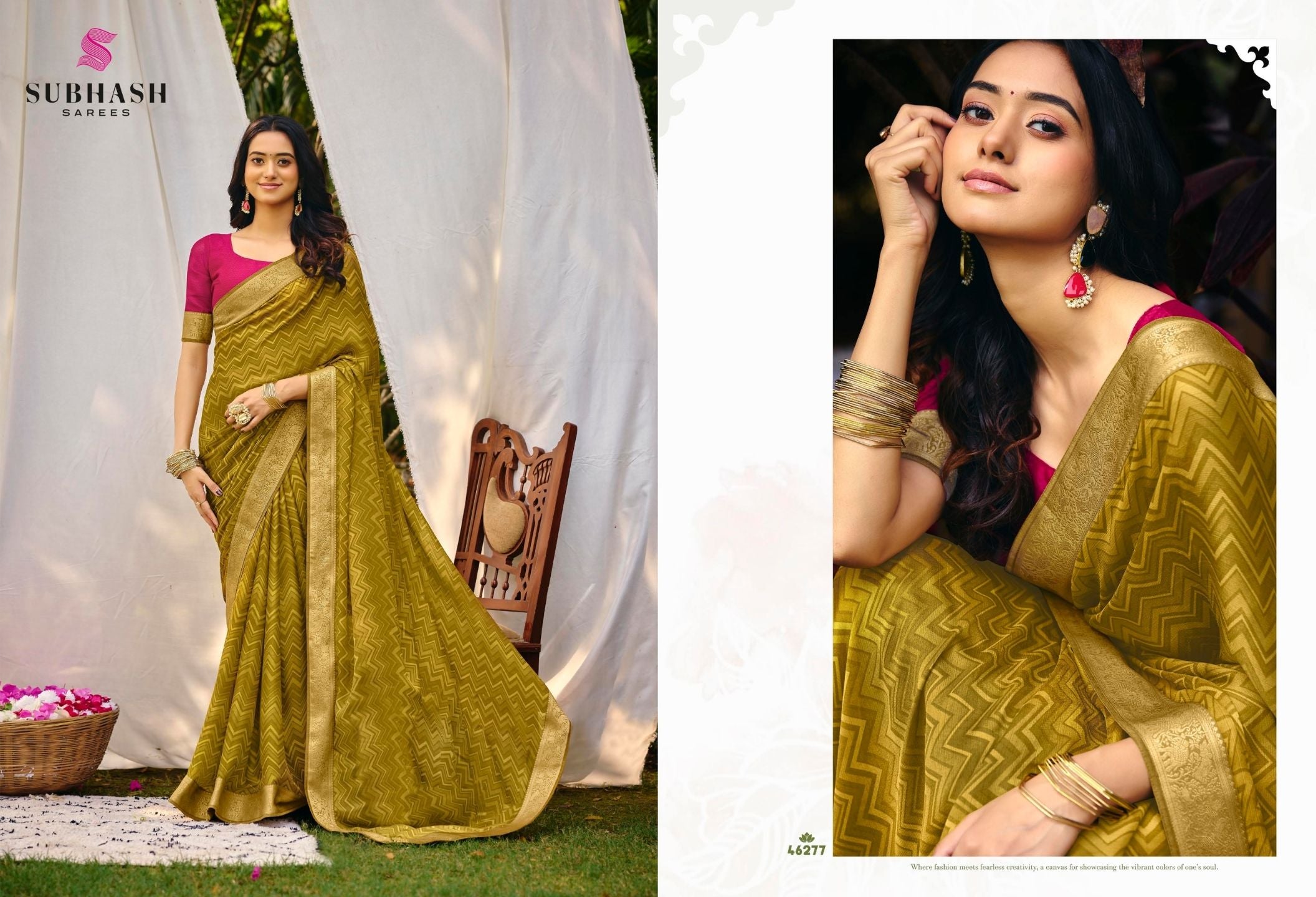 Riviera-27: Chiffon Printed Sarees with Georgette Blouse