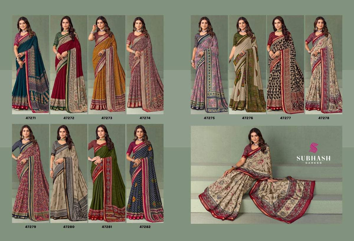 Paalika-03 : Silk Chanderi Mal Cotton Printed Saree with Silk Chanderi Blouse