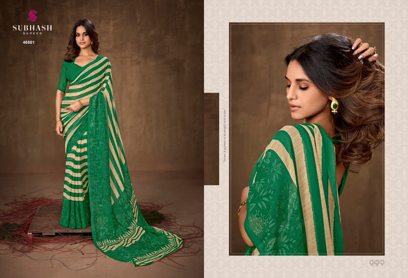 Homemaker-20 : Light Weight Georgette Printed Saree with Printed Blouse