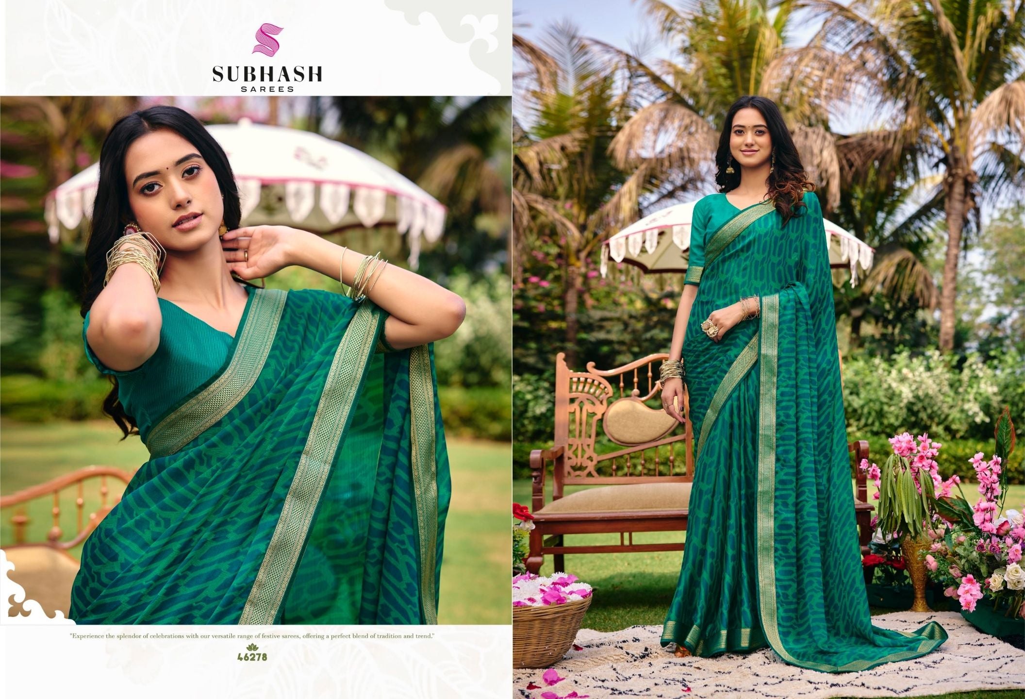 Riviera-27: Chiffon Printed Sarees with Georgette Blouse