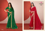 Riviera-29 : Printed Gerorgette with Gold jari Border Saree with Designer Printed Blouse