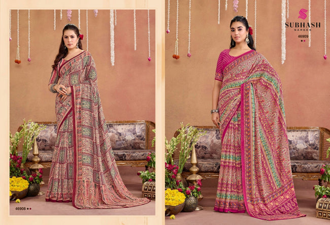 Suhani-16 : Georgette Printed Saree with Georgette Printed Blouse