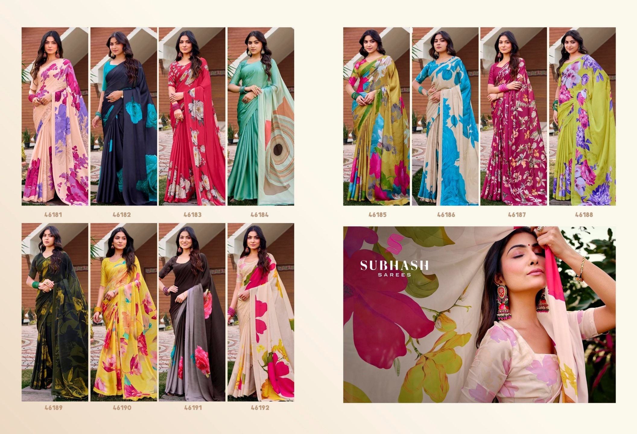 Dilnaaz: Satin Crepe Digital Floral Printed Sarees