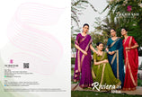 Riviera-28 : Soild Moss Chiffon Geo.Printed Saree with Chiffon Blouse