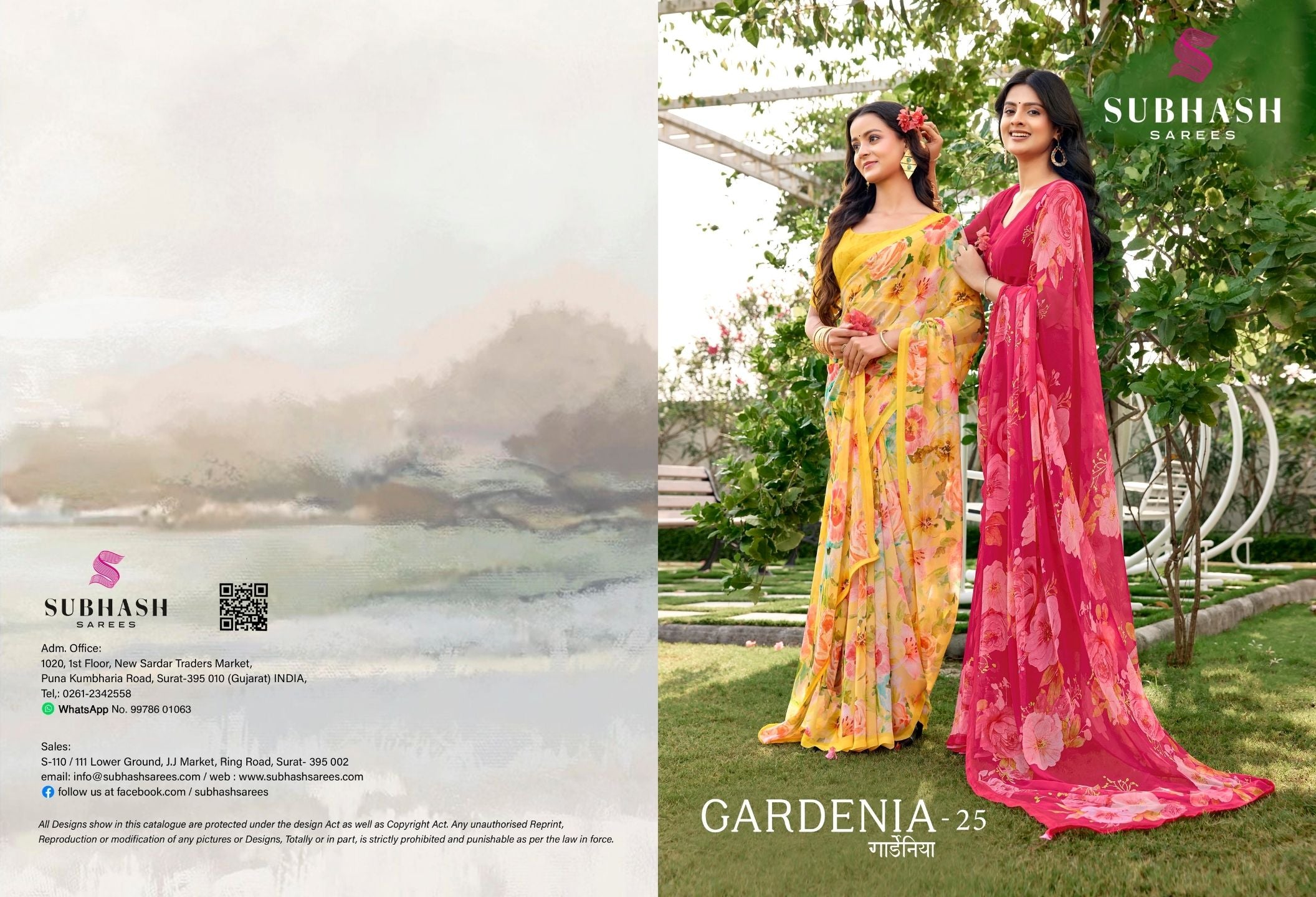 Gardenia-25 : Soft Georgette Floral Printed Saree with Printed Blouse