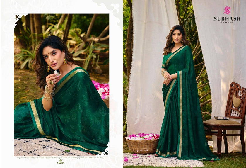 Riviera-27: Chiffon Printed Sarees with Georgette Blouse