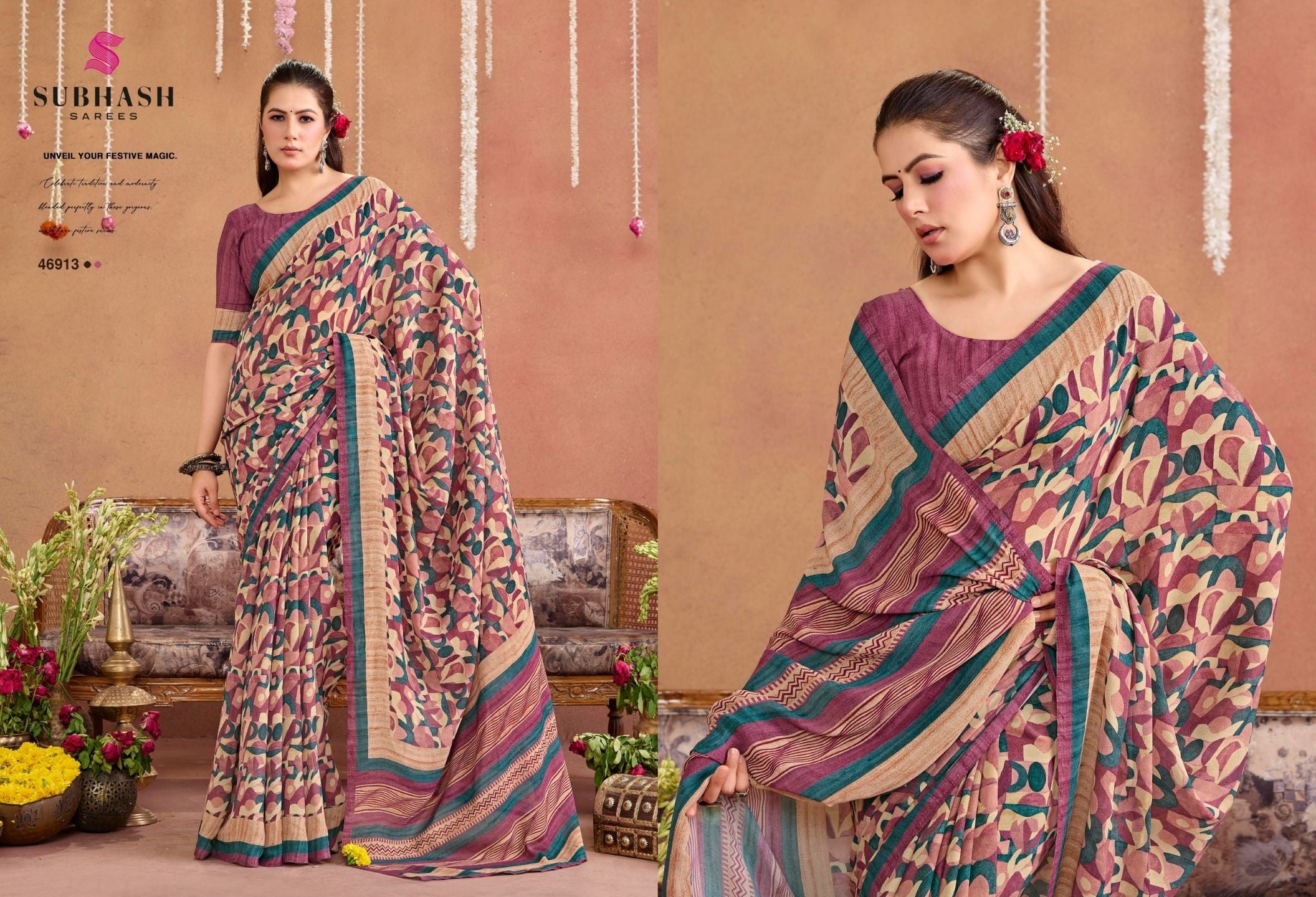 Suhani-16 : Georgette Printed Saree with Georgette Printed Blouse