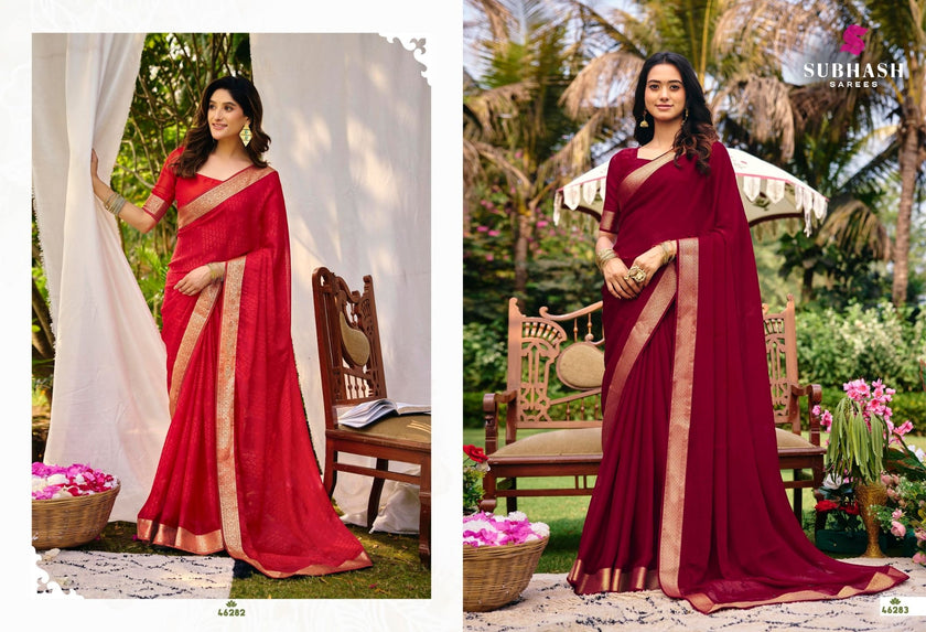 Riviera-27: Chiffon Printed Sarees with Georgette Blouse