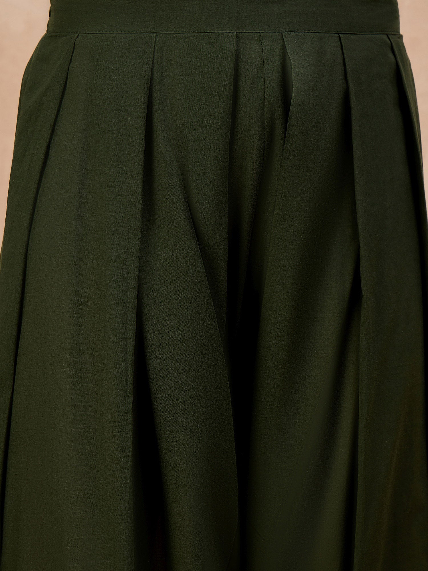 Green Pure Cotton Embroidered A-Line Kurta Trouser With Embroidered Dupatta