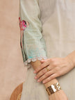 Multi Pure Cotton Digital Printed A-Line Kurta Trouser With Printed Dupatta