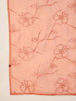 Peach Silk Blend Embroideried A-Line Kurta Trouser With Dupatta