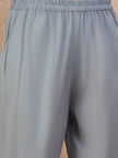 Grey Pure Cotton Floral & Geometric Embroidered A-Line Kurta Trouser With Dupatta