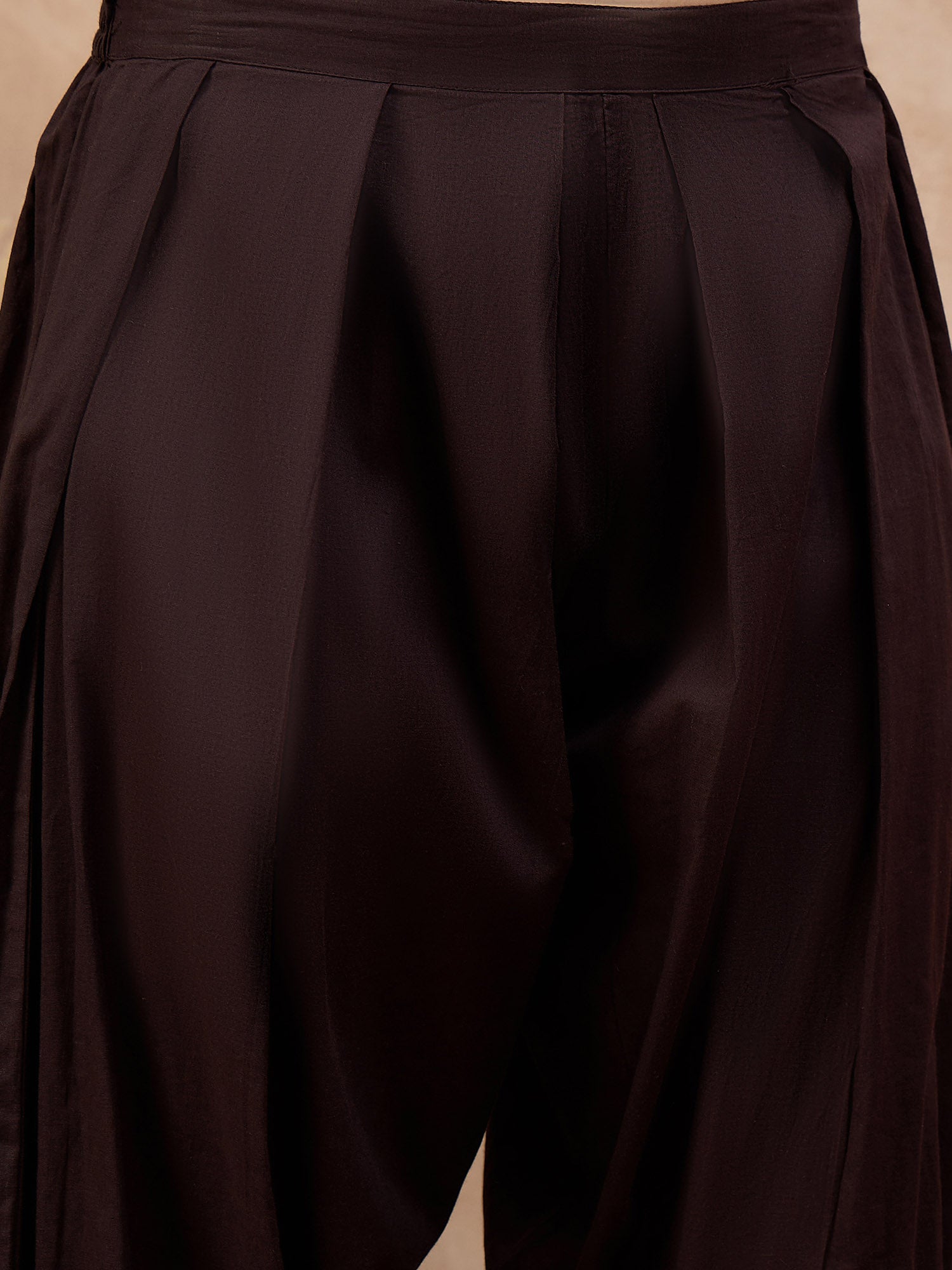 Brown Pure Cotton Embroidered A-Line Kurta Trouser With Embroidered Dupatta
