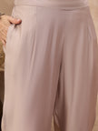 Grey Chanderi Cotton Embroideried A-Line Kurta Trouser With Dupatta