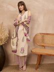 Multi Pure Cotton Floral Printed A-Line Sleeveless Kurta Trouser With Printed Dupatta