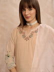 Multi Pure Cotton Digital Printed A-Line Kurta Trouser With Printed Dupatta