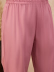 Peach Pure Cotton Floral & Geometric Embroidered A-Line Kurta Trouser With Dupatta