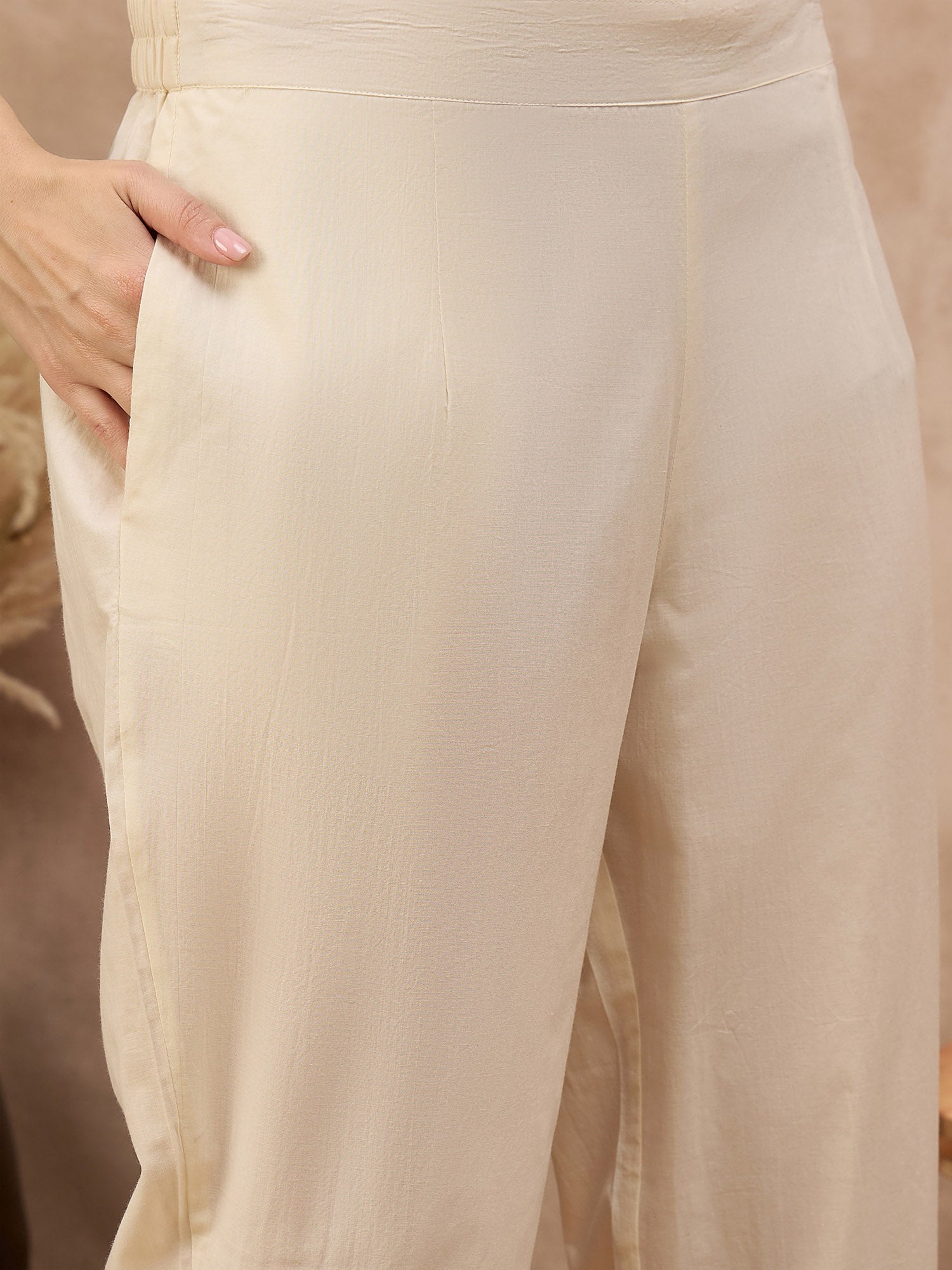 Multi Linen Printed A-Line Kurta Trouser With Dupatta
