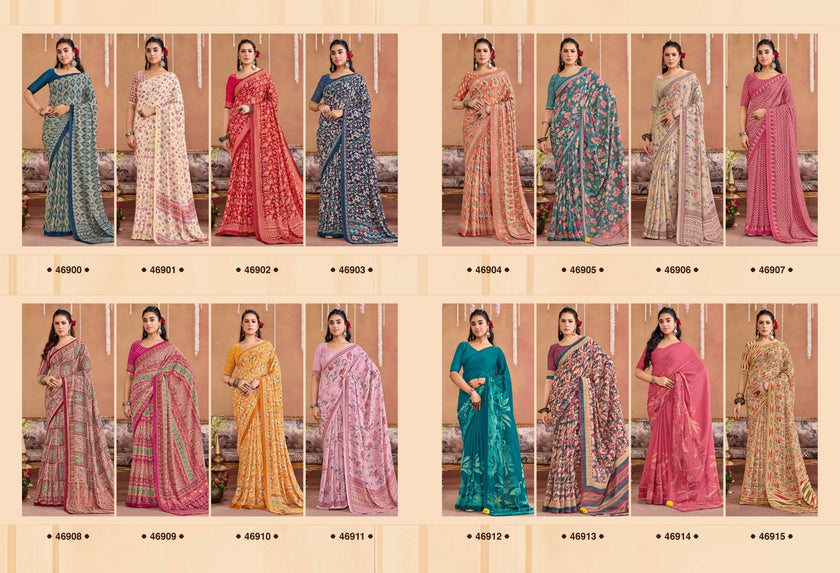 Suhani-16 : Georgette Printed Saree with Georgette Printed Blouse