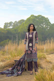 Purple Pure Cotton Ajrakh Printed A-Line Kurta Trouser With Dupatta