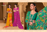 Ruchika : Georgette Printed Saree with Designer Border & Georgette Blouse
