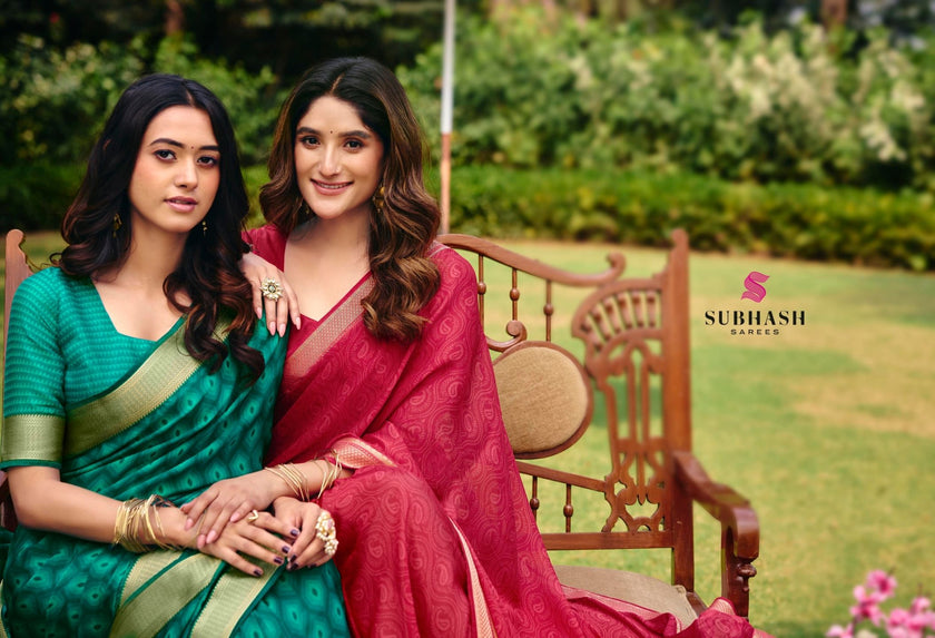 Riviera-27: Chiffon Printed Sarees with Georgette Blouse