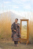 Brown Pure Cotton Ajrakh Printed A-Line Kurta Trouser With Dupatta
