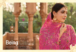 Vintage-27 : Chiffon Brasso Heritage Butti Print Sarees with Printed Tusser Silk Blouse