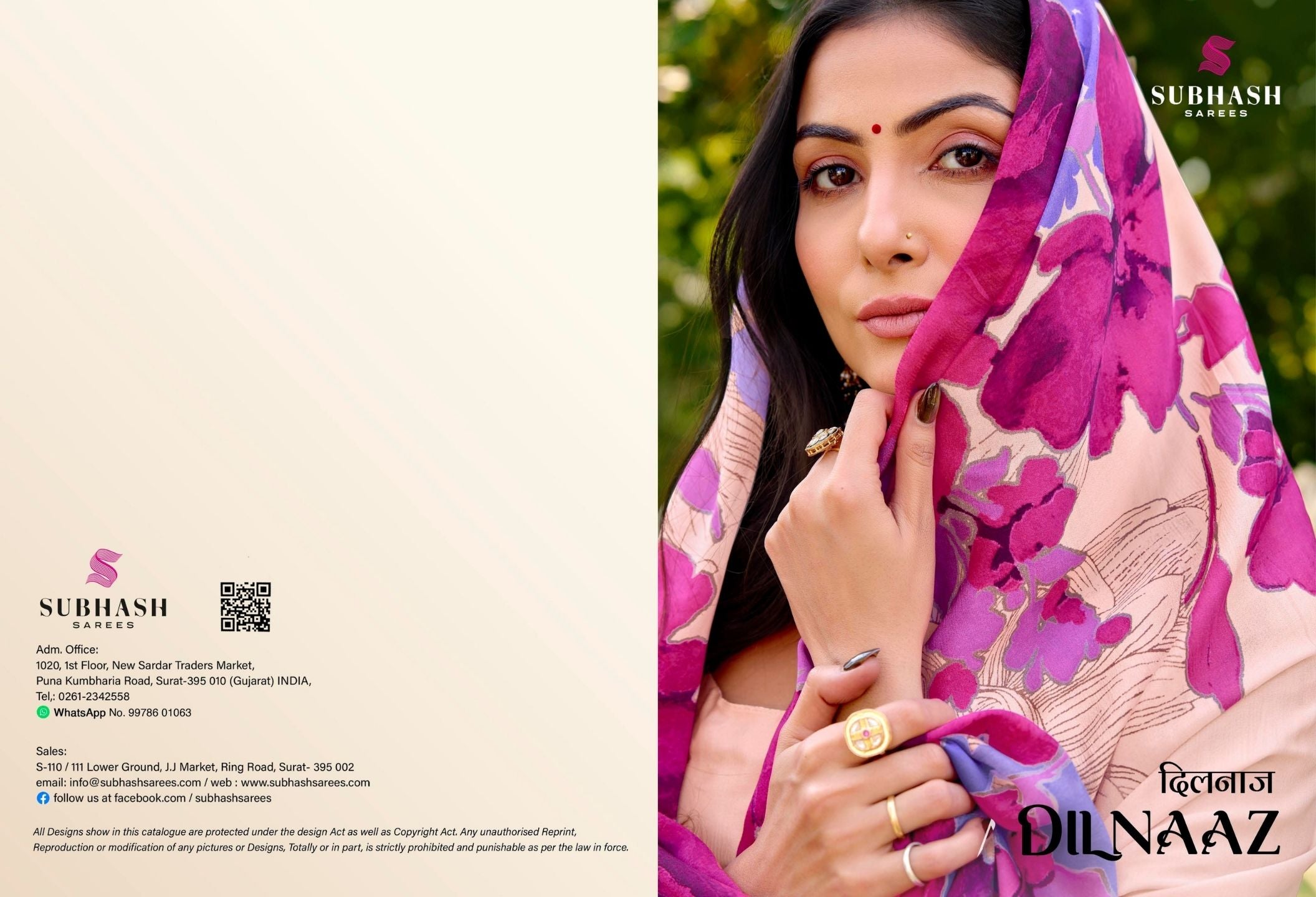 Dilnaaz: Satin Crepe Digital Floral Printed Sarees