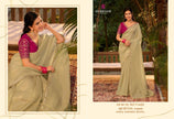 Saathiya: Chiffon Organza Designer Embroidered Sarees with Tusser Silk Blouse