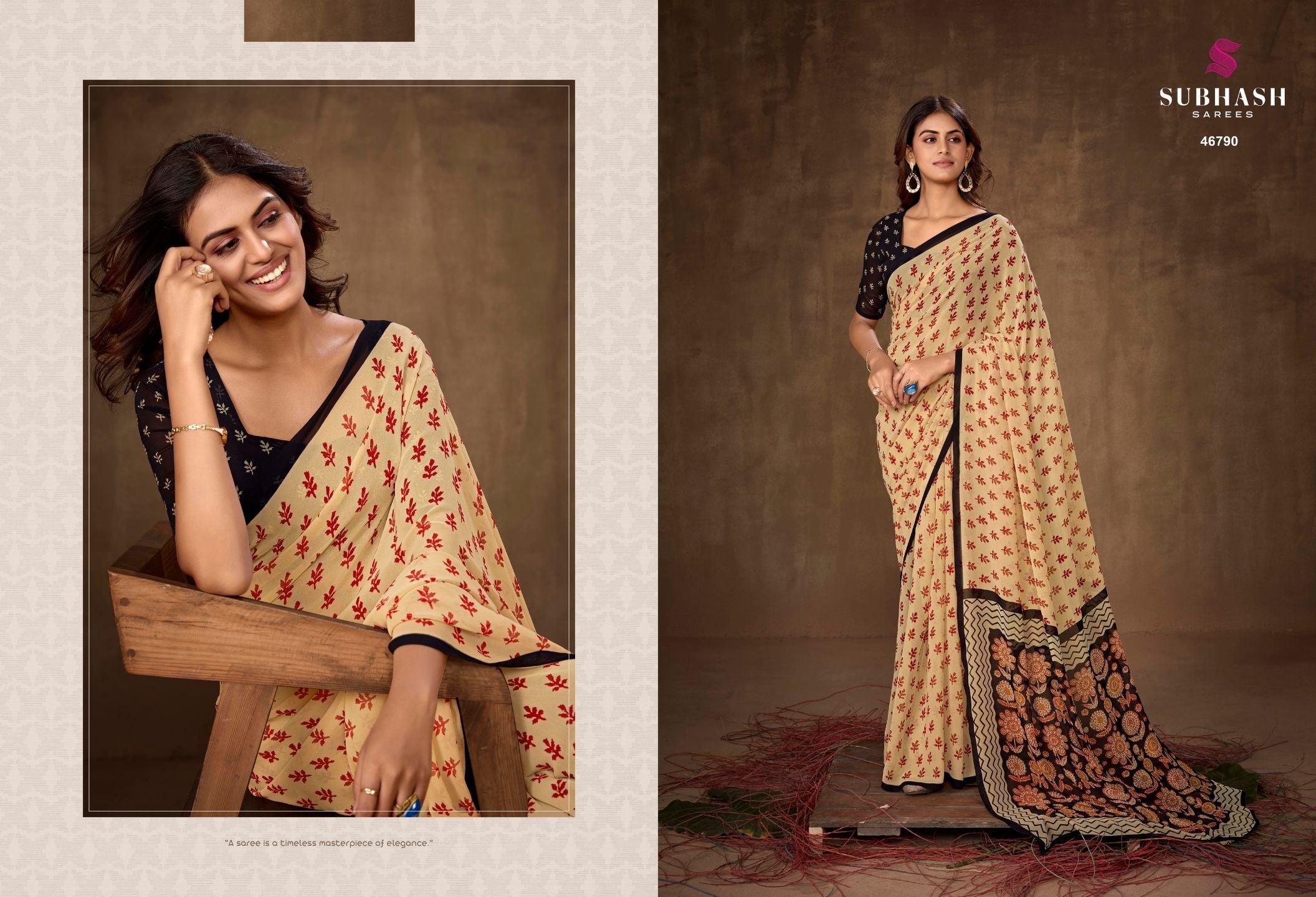 Homemaker-20 : Light Weight Georgette Printed Saree with Printed Blouse