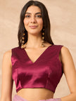 Pink Poly Chiffon Solid With Stone Work Border Saree with Unstitched Blouse