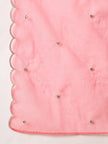 Pink Chanderi Silk Embroideried A-Line Kurta Trouser with Dupatta