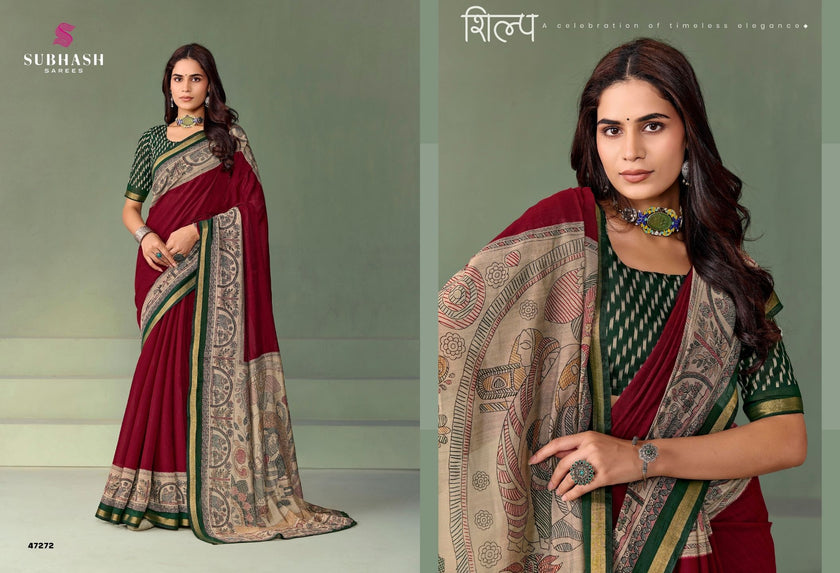 Paalika-03 : Silk Chanderi Mal Cotton Printed Saree with Silk Chanderi Blouse