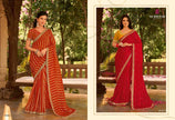 Saathiya: Chiffon Organza Designer Embroidered Sarees with Tusser Silk Blouse