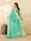 Green Silk Blend Solid Saree With Zari Border & Unstitched Blouse Featured In Mirzapur