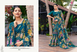 Kalyani-4 : Soft Georgette With Piping Border Floral Printed Saree with Printed Blouse