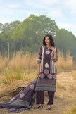 Purple Pure Cotton Ajrakh Printed A-Line Kurta Trouser With Dupatta