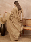 Beige Pure Cotton Floral Embroidered A-Line Kurta Trouser With Dupatta