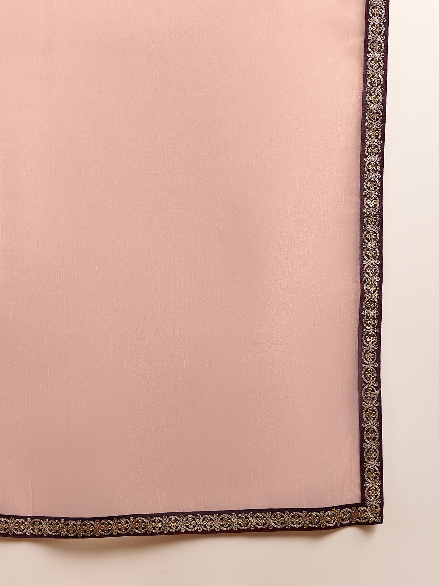 Peach Organza Solid With Embroidered Border Saree with Unstitched Fancy Blouse