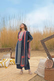 Blue Pure Cotton Ajrakh Printed A-Line Kurta Trouser With Dupatta
