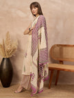 Multi Pure Cotton Floral Printed A-Line Sleeveless Kurta Trouser With Printed Dupatta