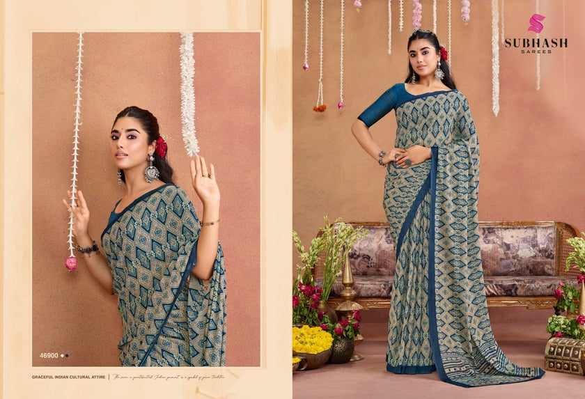 Suhani-16 : Georgette Printed Saree with Georgette Printed Blouse
