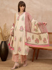 Multi Pure Cotton Floral Printed A-Line Sleeveless Kurta Trouser With Printed Dupatta