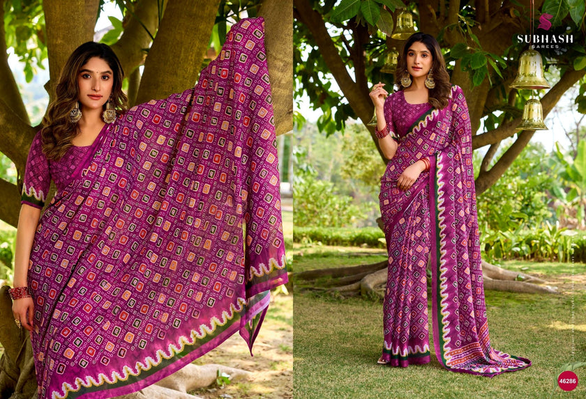 Suhani-15 : Georgette Printed Saree with Georgette Printed Blouse