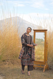 Brown Pure Cotton Ajrakh Printed A-Line Kurta Trouser With Dupatta