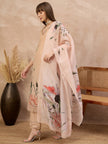 Multi Pure Cotton Digital Printed A-Line Kurta Trouser With Printed Dupatta